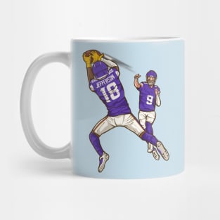 Justin Jefferson and JJ McCarthy Cartoon Mug